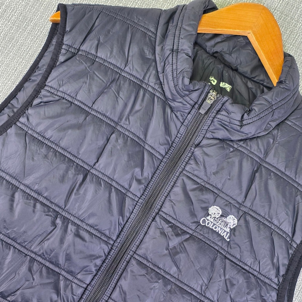 Colonial Country Club x Straight Down Delta Vest Large Black Quilted Puffer Golf